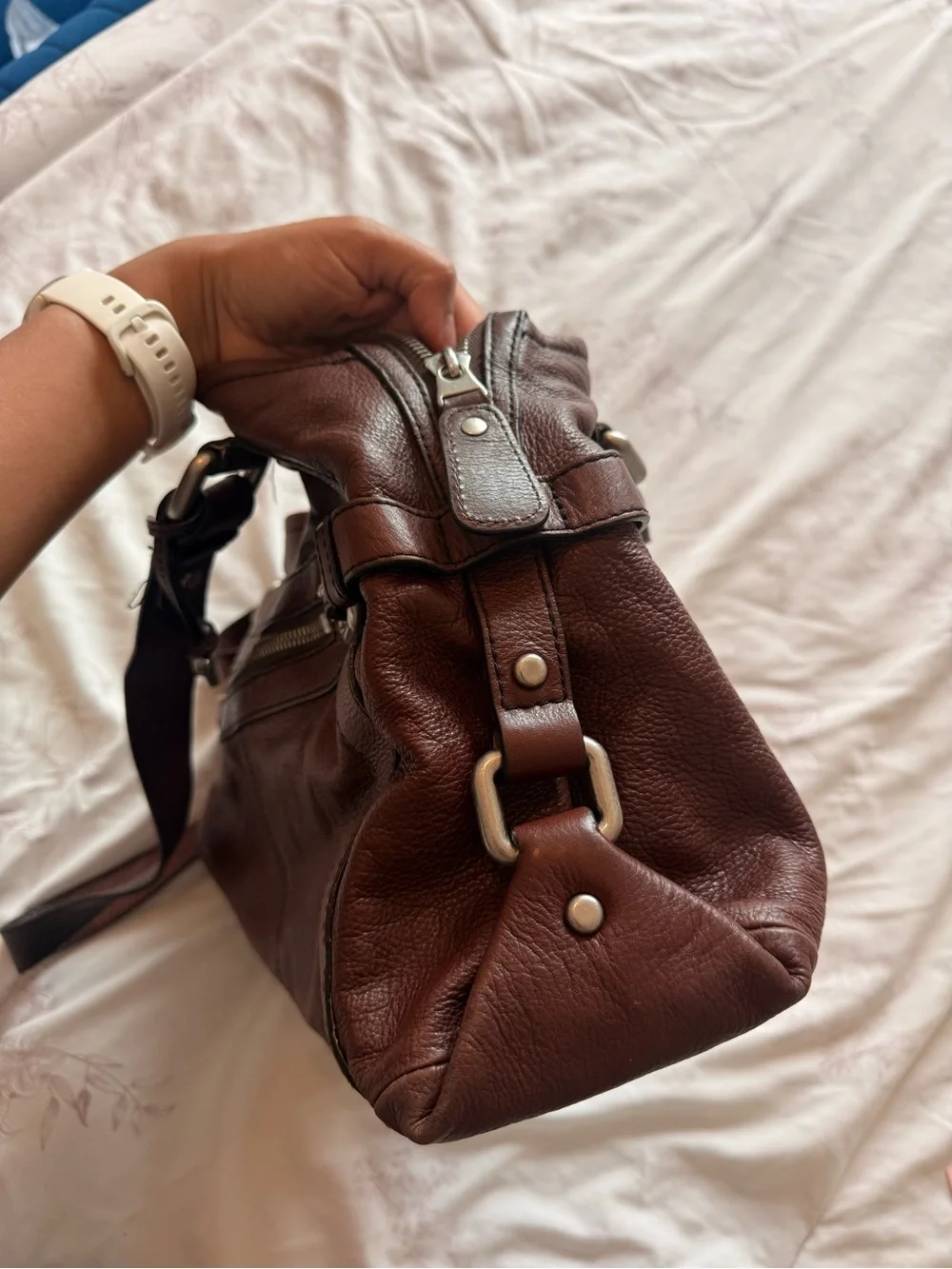 Fossil | Vintage Leather Maddox Satchel Hobo Buckle Handbag